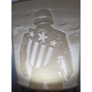Captain America Steve Rogers Shield 3D Printed Lithophane Night Light 3" LED